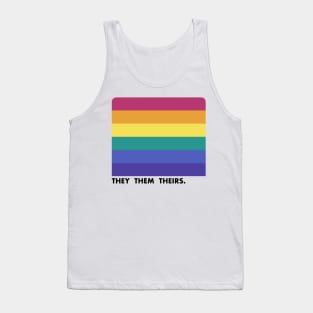 They Them Theirs Pronouns --- Retro Style Design Tank Top